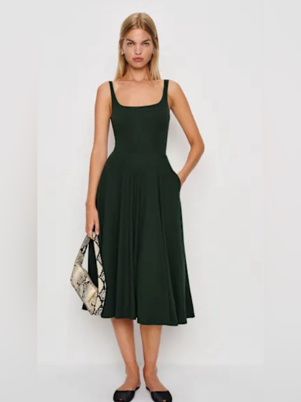 Reformation Rou Knit Dress Green - Size M
